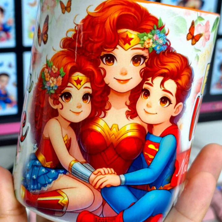 Plantillas de Diseños Tazas Mamá Mujer Maravilla Archivos PNG 5