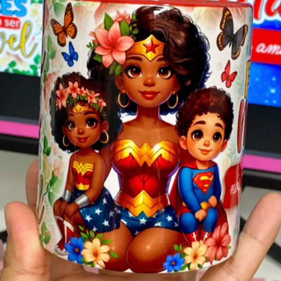 Plantillas de Diseños Tazas Mamá Mujer Maravilla Archivos PNG 6