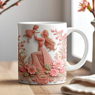Plantillas de Diseño Tazas 3D Día de la Madre Archivos PNG
