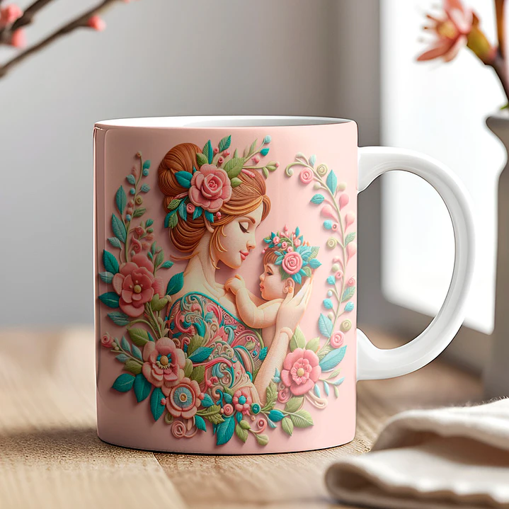 Plantillas de Diseño Tazas 3D Día de la Madre Archivos PNG 2