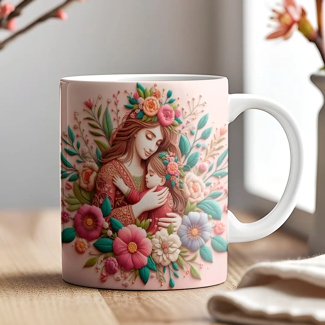 Plantillas de Diseño Tazas 3D Día de la Madre Archivos PNG 5