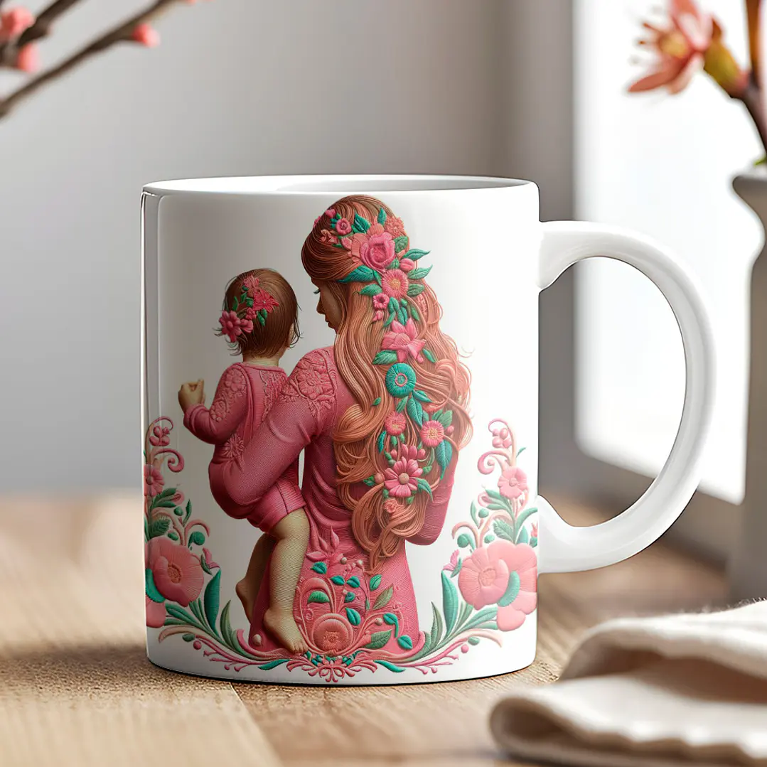 Plantillas de Diseño Tazas 3D Día de la Madre Archivos PNG 7