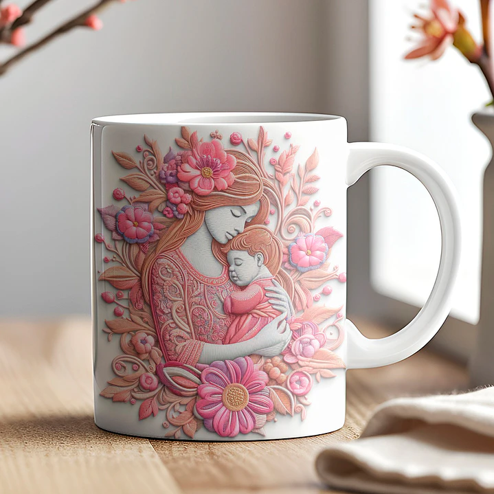 Plantillas de Diseño Tazas 3D Día de la Madre Archivos PNG 10