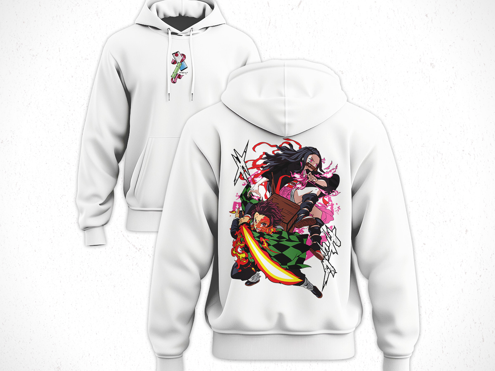 Hoodie Tanjiro y Nezuko - Kimetsu No Yaiba V1 4