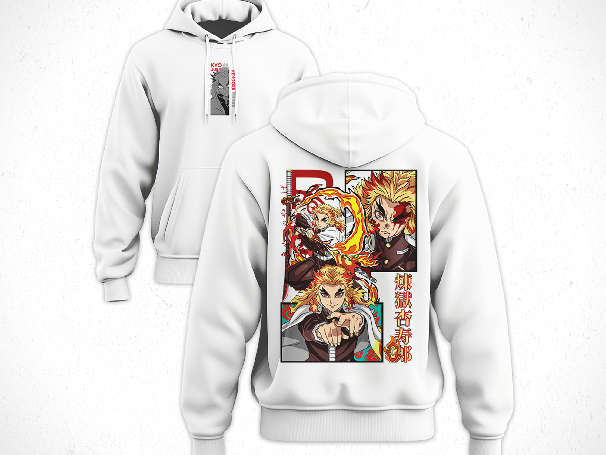 Hoodie Kyōjurō Rengoku - Kimetsu No Yaiba V2 4