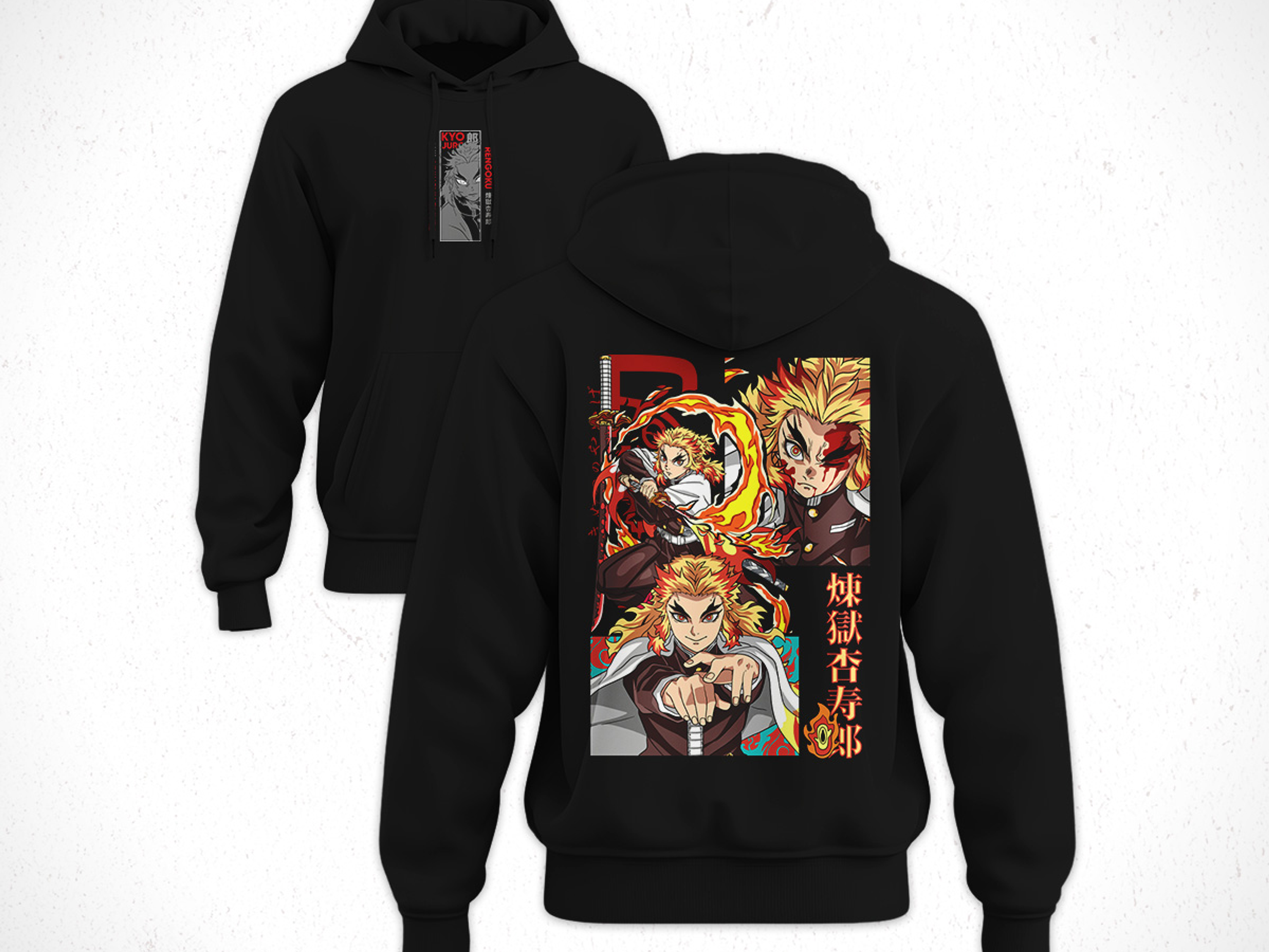 Hoodie Kyōjurō Rengoku - Kimetsu No Yaiba V2 1