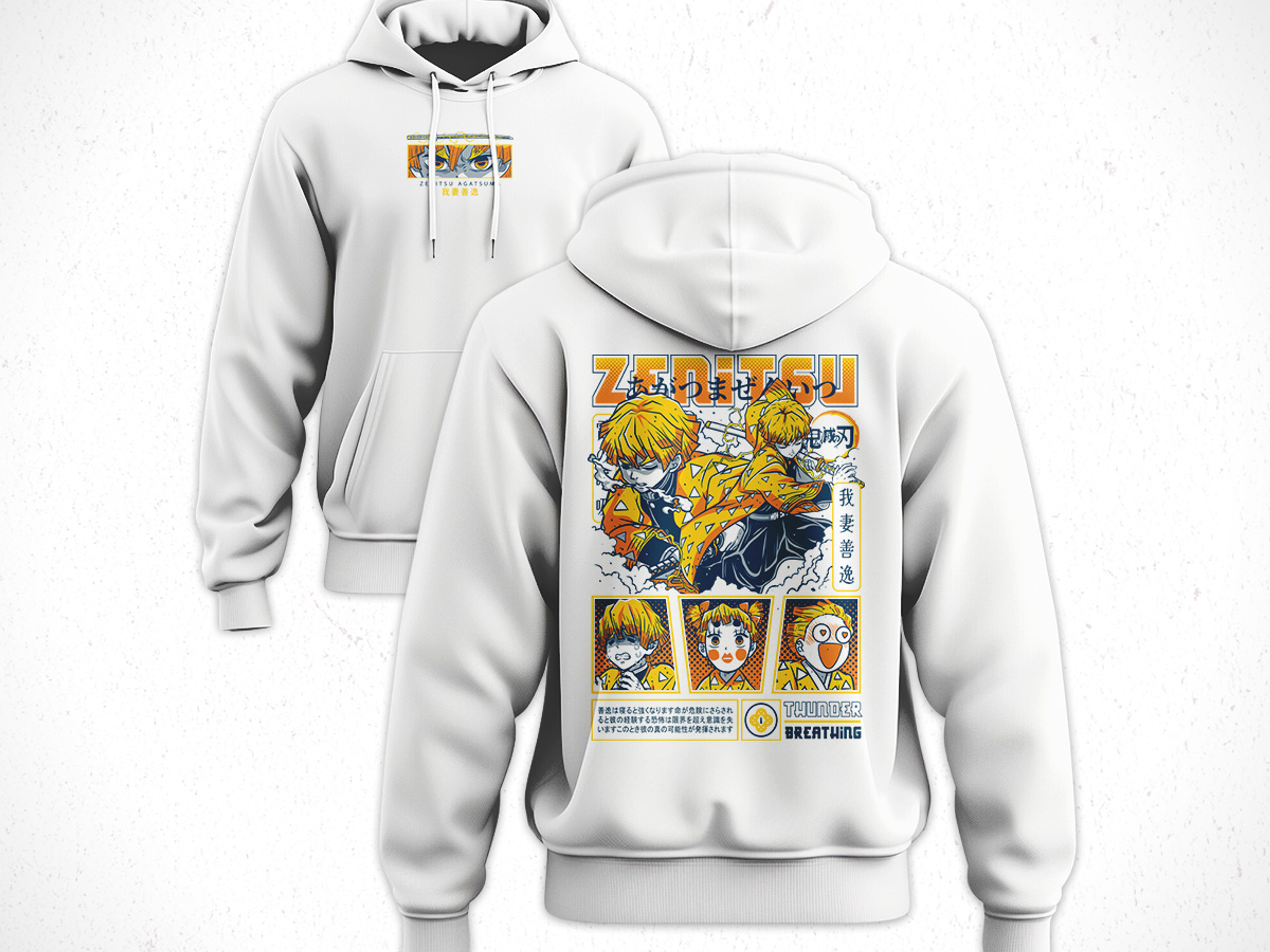 Hoodie Zenitsu Agatsuma - Kimetsu No Yaiba V1 4