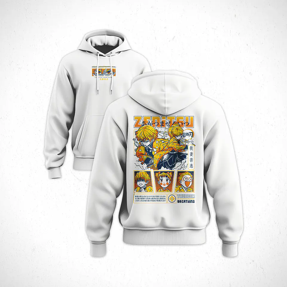 Hoodie Zenitsu Agatsuma - Kimetsu No Yaiba V1 4