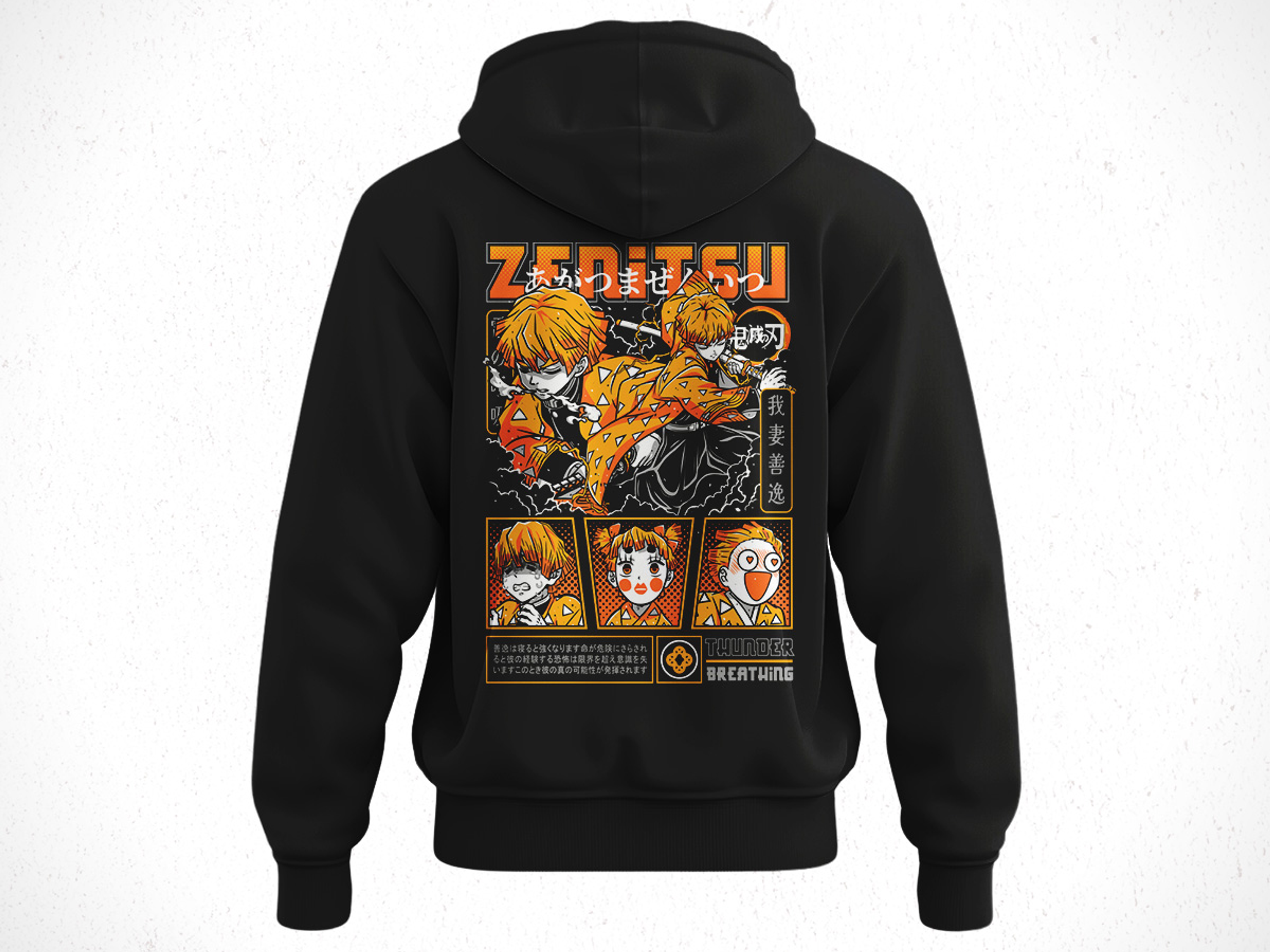 Hoodie Zenitsu Agatsuma - Kimetsu No Yaiba V1 2