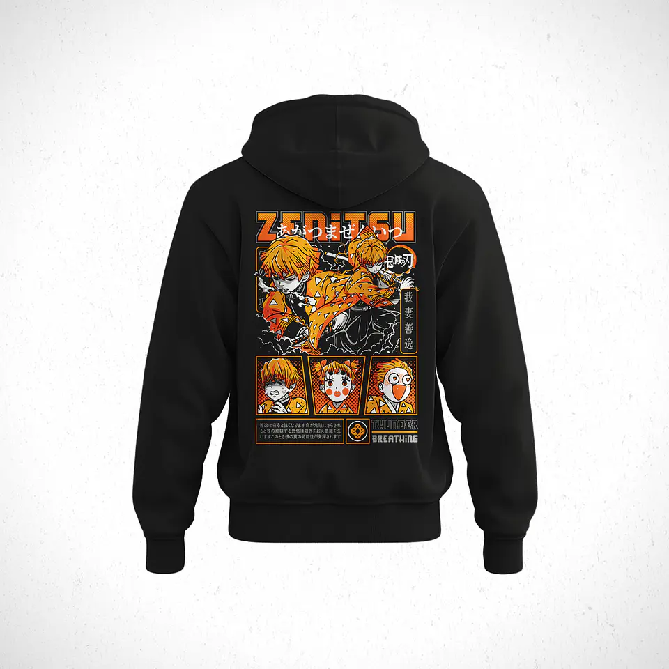 Hoodie Zenitsu Agatsuma - Kimetsu No Yaiba V1 2