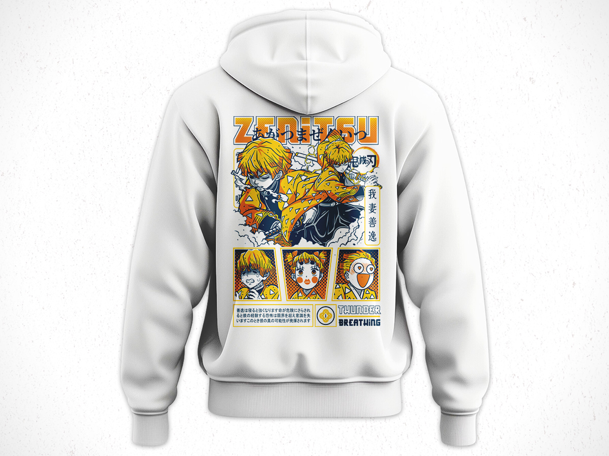 Hoodie Zenitsu Agatsuma - Kimetsu No Yaiba V1 5