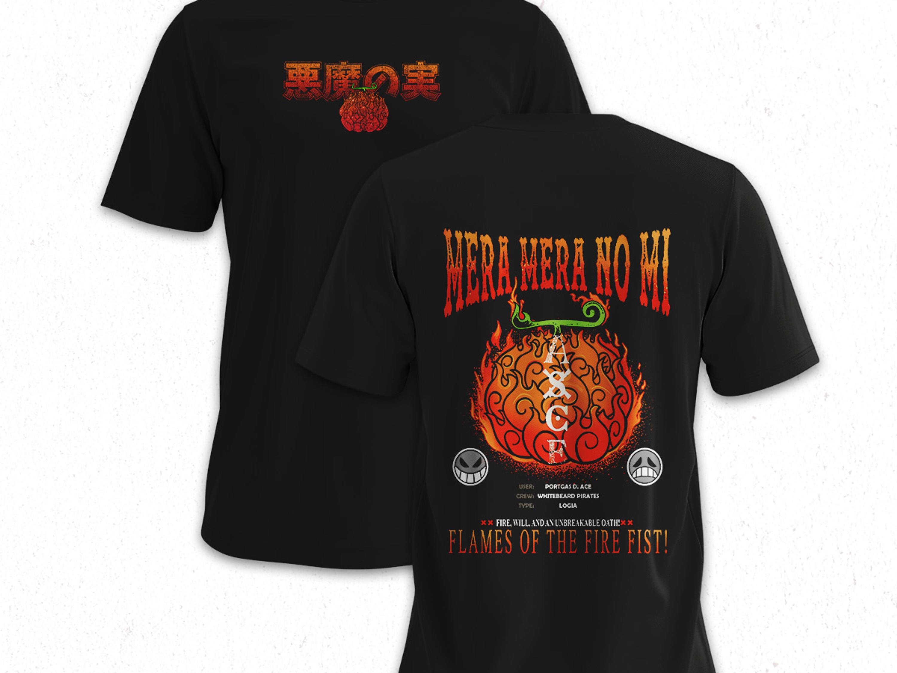 Polera Devil Frut: Mera Mera No Mi - One Pice  1