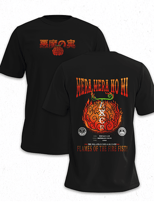 Polera Devil Frut: Mera Mera No Mi - One Pice 