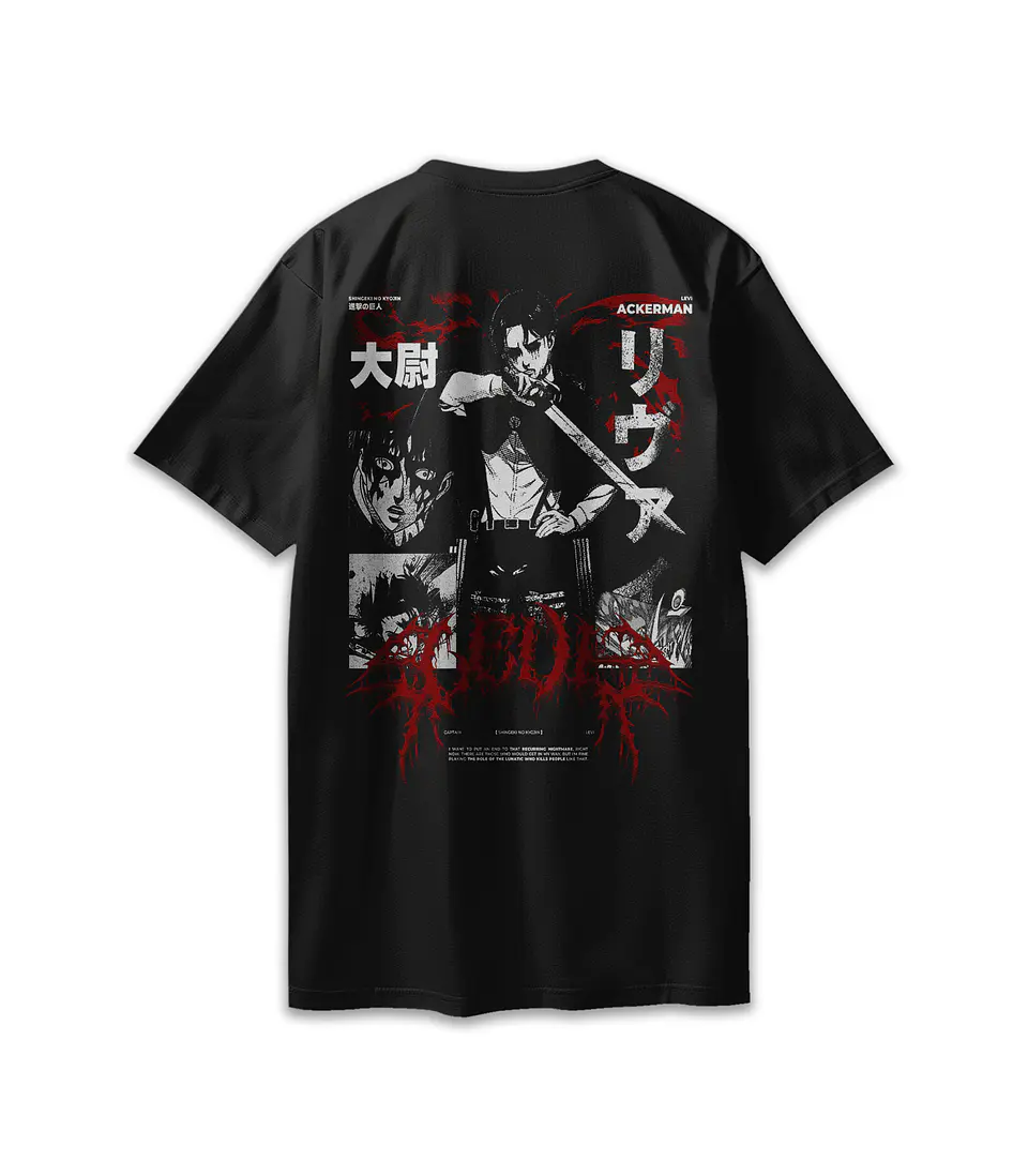 Polera Levi Ackerman – Dark Manga Edition 2