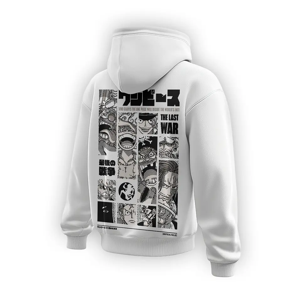 HOODIE ONE PIECE - THE LAST WAR WHITE 2