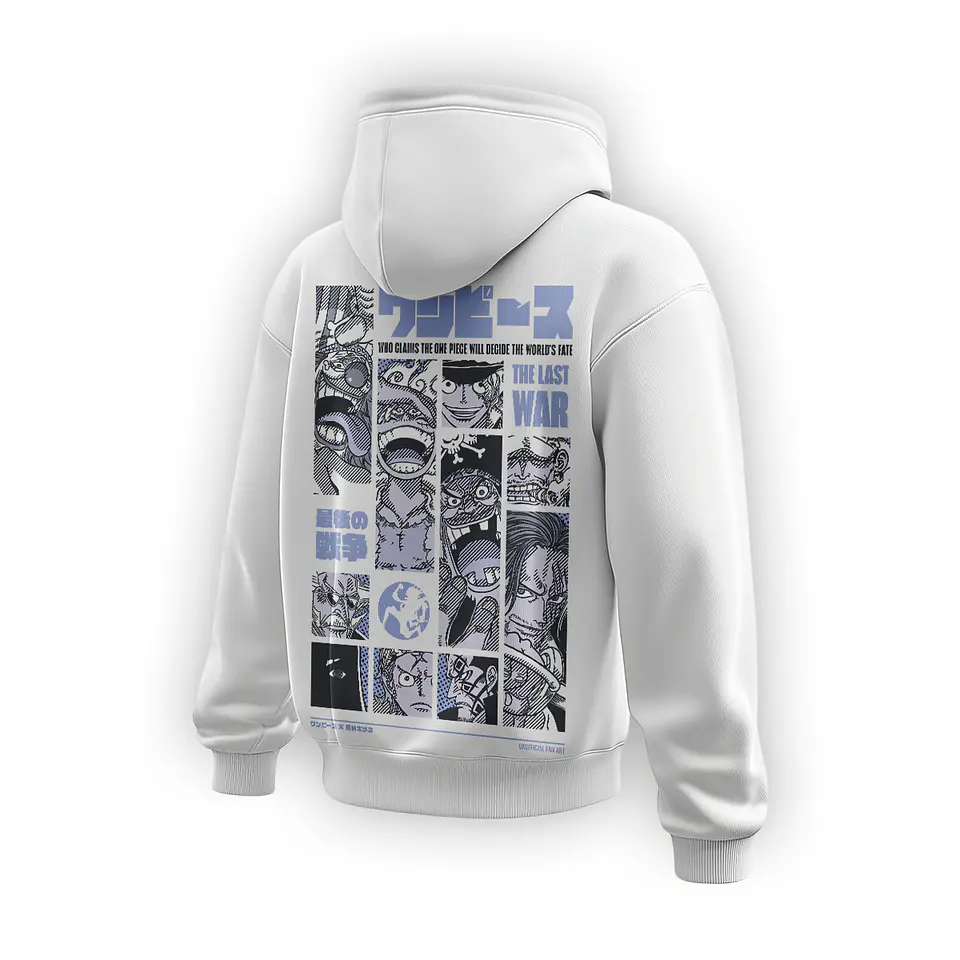 HOODIE ONE PIECE - THE LAST WAR WHITE 5