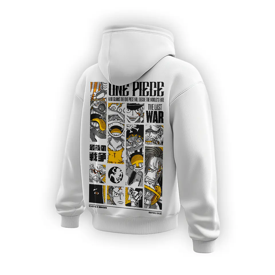 HOODIE ONE PIECE - THE LAST WAR WHITE 8