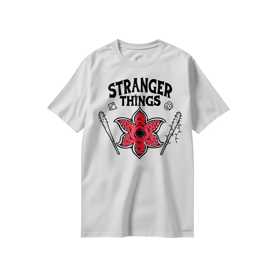 Polera Stranger Things - HellFire WHITE 4
