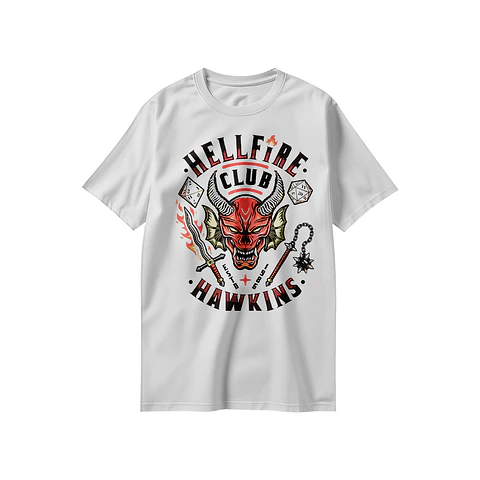 Polera Stranger Things - HellFire WHITE