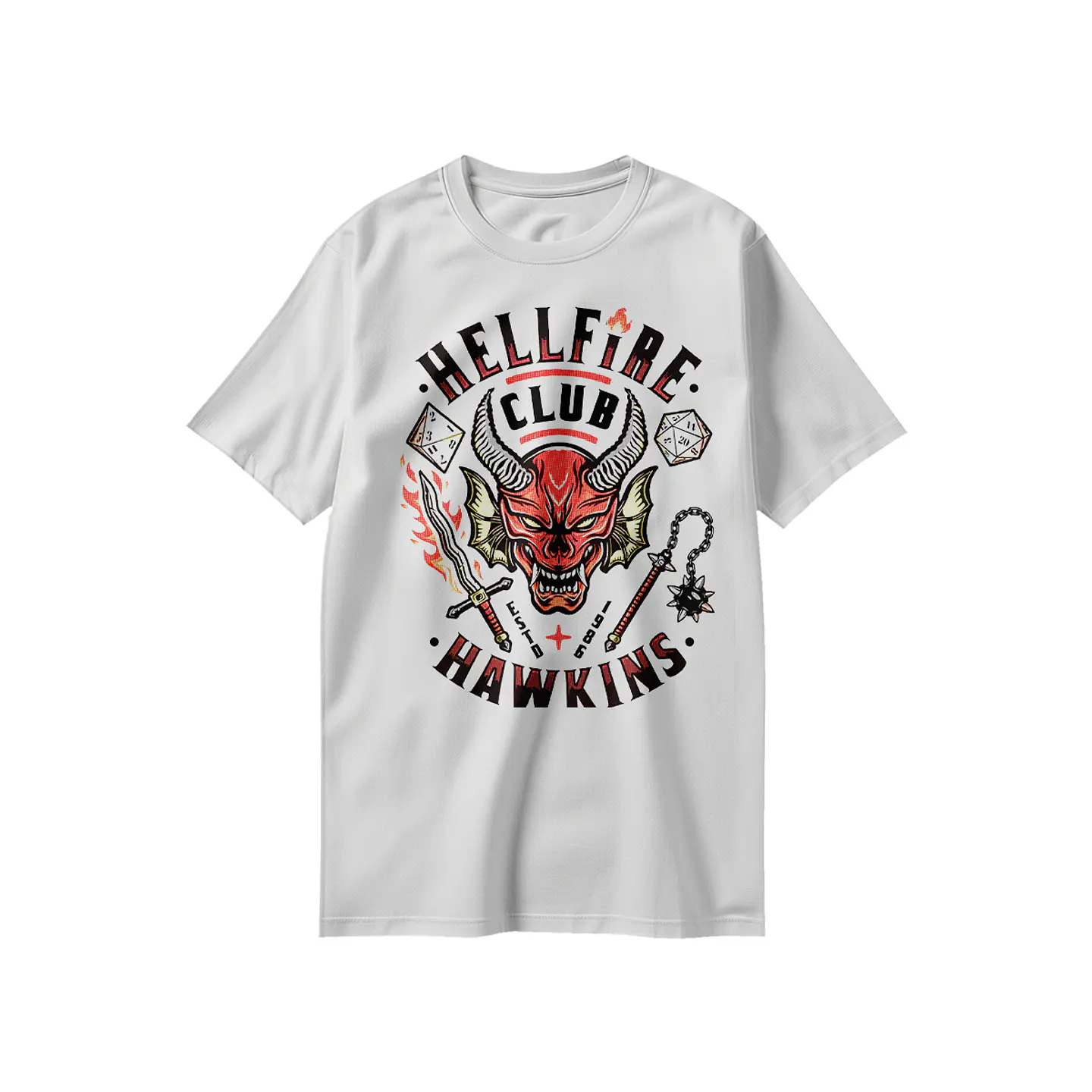 Polera Stranger Things - HellFire WHITE 1