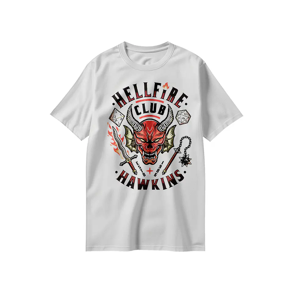 Polera Stranger Things - HellFire WHITE 1