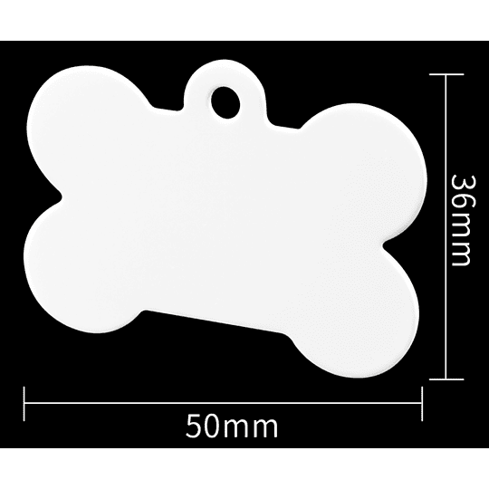 Placa mascota metal huesito 50x36 mm