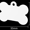 Placa mascota metal huesito 50x36 mm