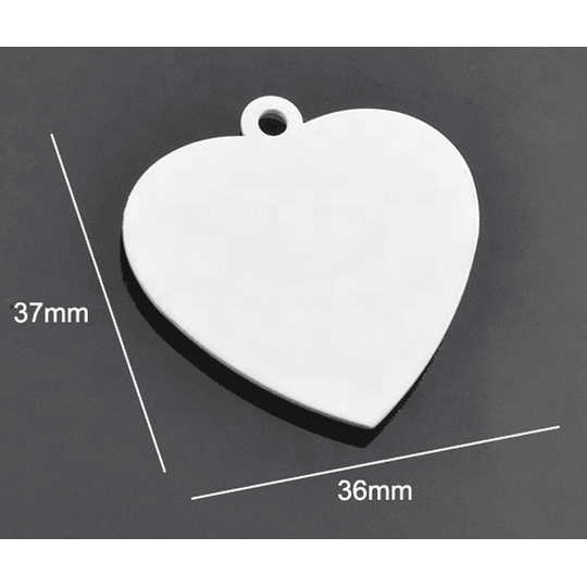 Placa mascota metal corazón 36x37 mm