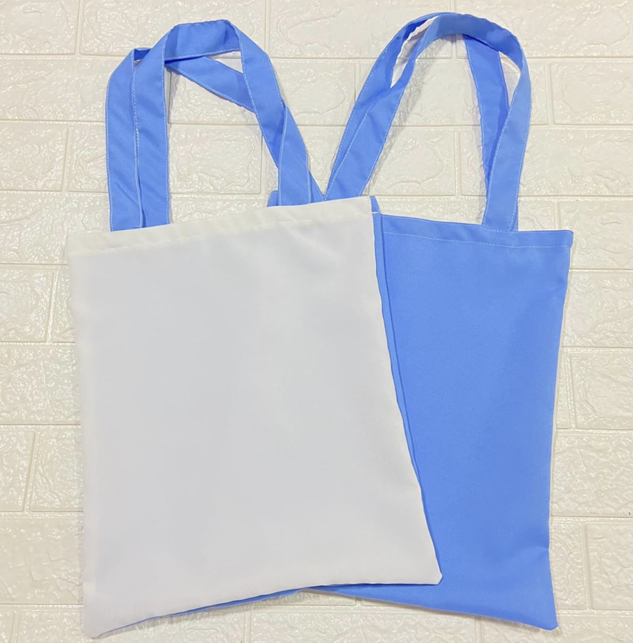 Bolsa bistrech bicolor celeste 35x30 cm.