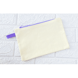 Estuche Cosmetiquero crudo cierre morado 15x24 cm