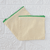 Monedero de crea cierre verde (11x13 cm)