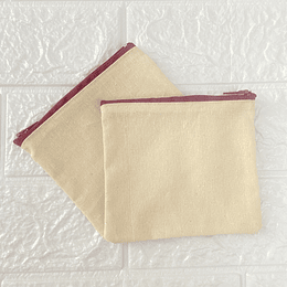 Monedero de crea cierre rojo vino (11x13 cm). 