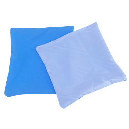 Funda Cojin Bicolor Blanco / Celeste 30x30 cm.