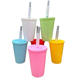 Vasos plásticos 350 ml. Colores Surtidos. (12 unid)