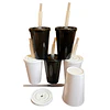 Vasos plásticos 350 ml. Color Negro y Blanco. (12 unid)