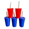 Vasos plásticos 350 ml. Color Azul y Rojo. (12 unid)