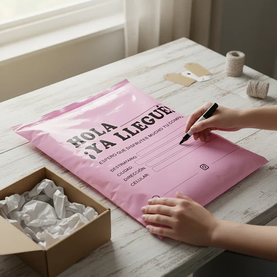 Bolsas De Envio Courier Hola Ya Llegue 17x25 Cm (100 Un)