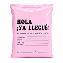 Bolsas De Envio Courier Hola Ya Llegue 55x65 Cm (100 Un)