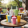 Vasos plásticos 350 ml. Colores Surtidos. (12 unid)