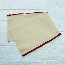 Estuche grande de crea algodón . Cierre color Rojo (24x16 cm.)