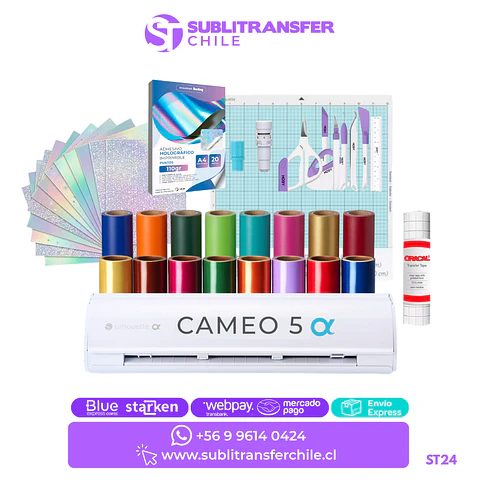 ST24 Kit Plotter de Corte Cameo 5 Alpha inicio - Entrega Inmediata
