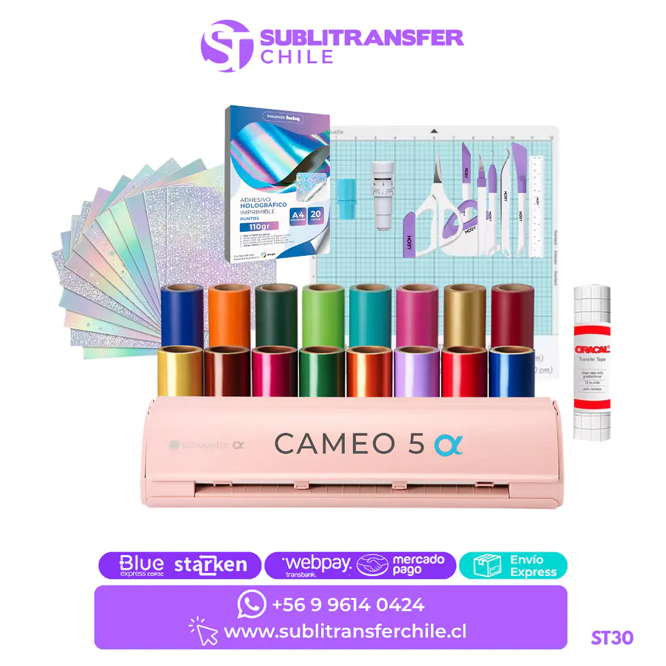 ST30 Kit Plotter de Corte Cameo 5 Alpha Rosada inicio - Entrega Inmediata 1