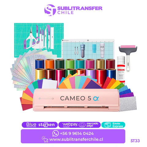 ST33 Kit Plotter de Corte Cameo 5 Alpha + Cuchilla premiun - Entrega Inmediata