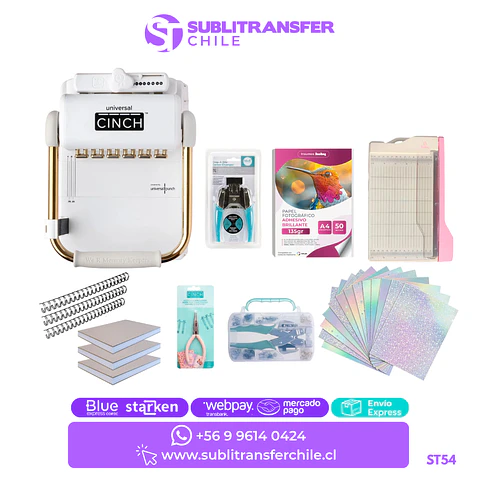  ST54 Kit Universal cinch + mini guillotina e insumos  - Entrega inmediata