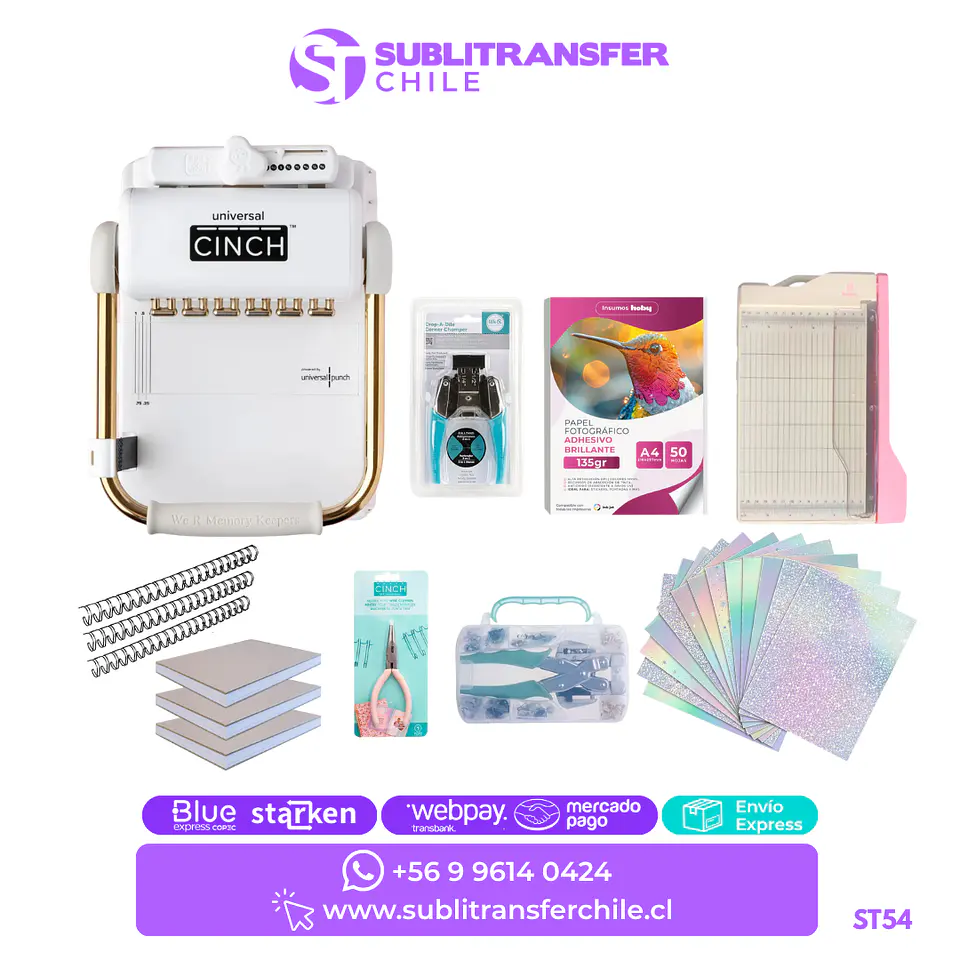  ST54 Kit Universal cinch + mini guillotina e insumos  - Entrega inmediata 1