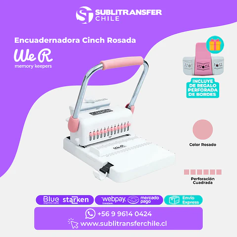 ST100 Encuadernadora Cinch Rosada – Entrega Inmediata