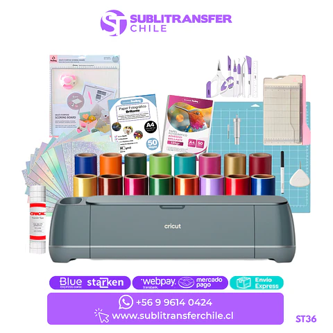 ST36 Kit Cricut Maker 4 azul niebla full papeleria set de scrap - Entrega inmediata 