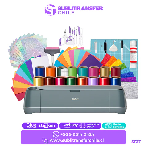 ST37 Kit Cricut Maker + cuchilla corte profundo + papeleria premium - Entrega inmediata
