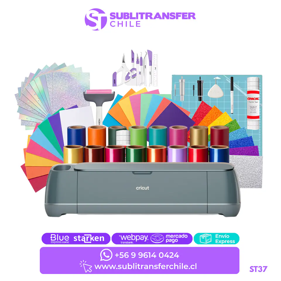 ST37 Kit Cricut Maker + cuchilla corte profundo + papeleria premium - Entrega inmediata 1