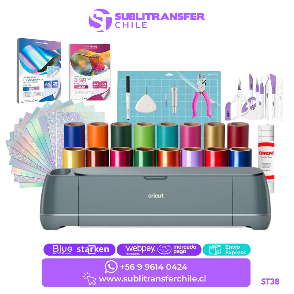ST38 Kit Cricut maker 4 Azul niebla kit inicio - Entrega inmediata 1